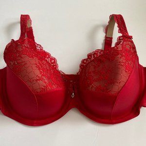 Curvy Couture Intimates Womens Red Bra Size 42DDD